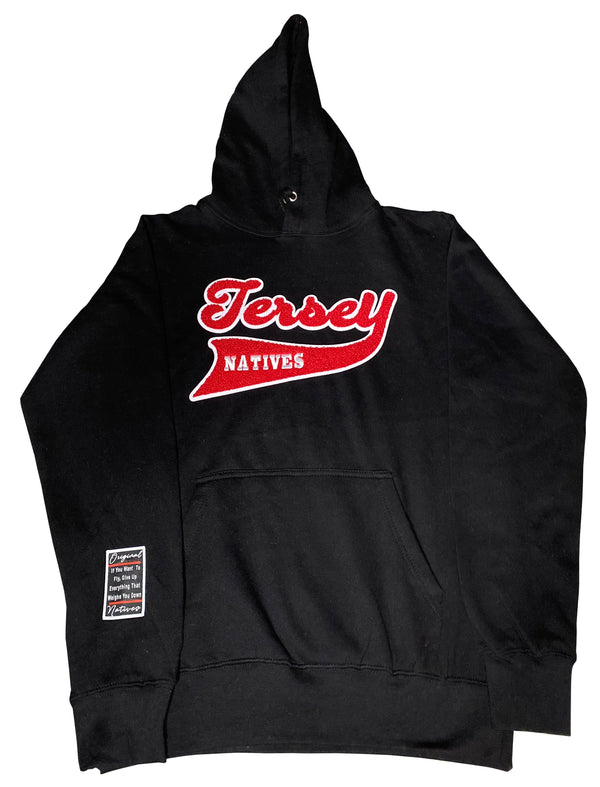 Red On Black Jersey Native Hoodie