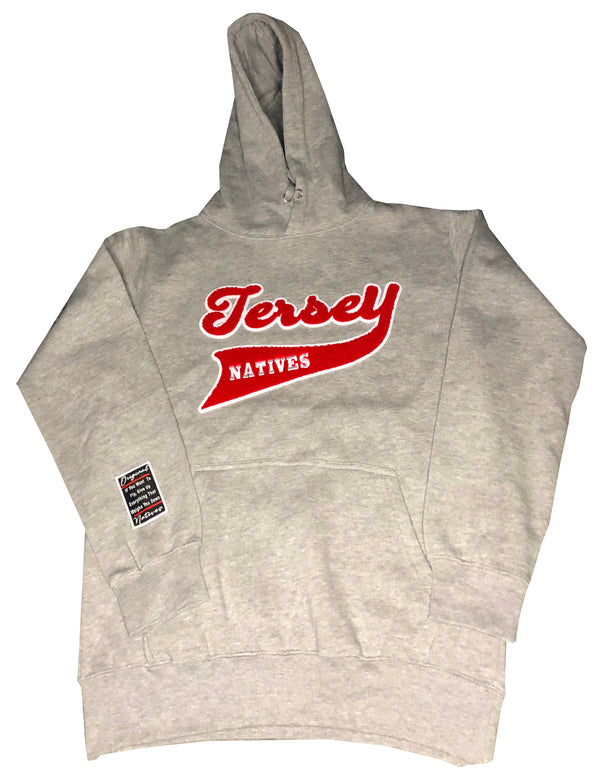 Red On Grey Jersey Native Hoodie
